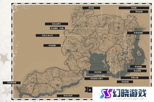荒野大镖客2传说动物 荒野大镖客2(分布图)全传说动物位置一览